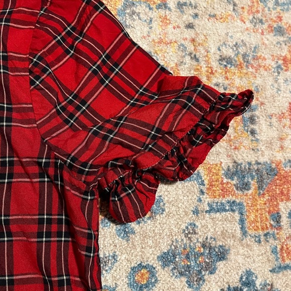 Madewell Red Plaid Blouse - Picture 4 of 5